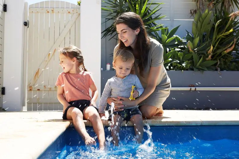 Shallow kiddie pool with just a few inches of water