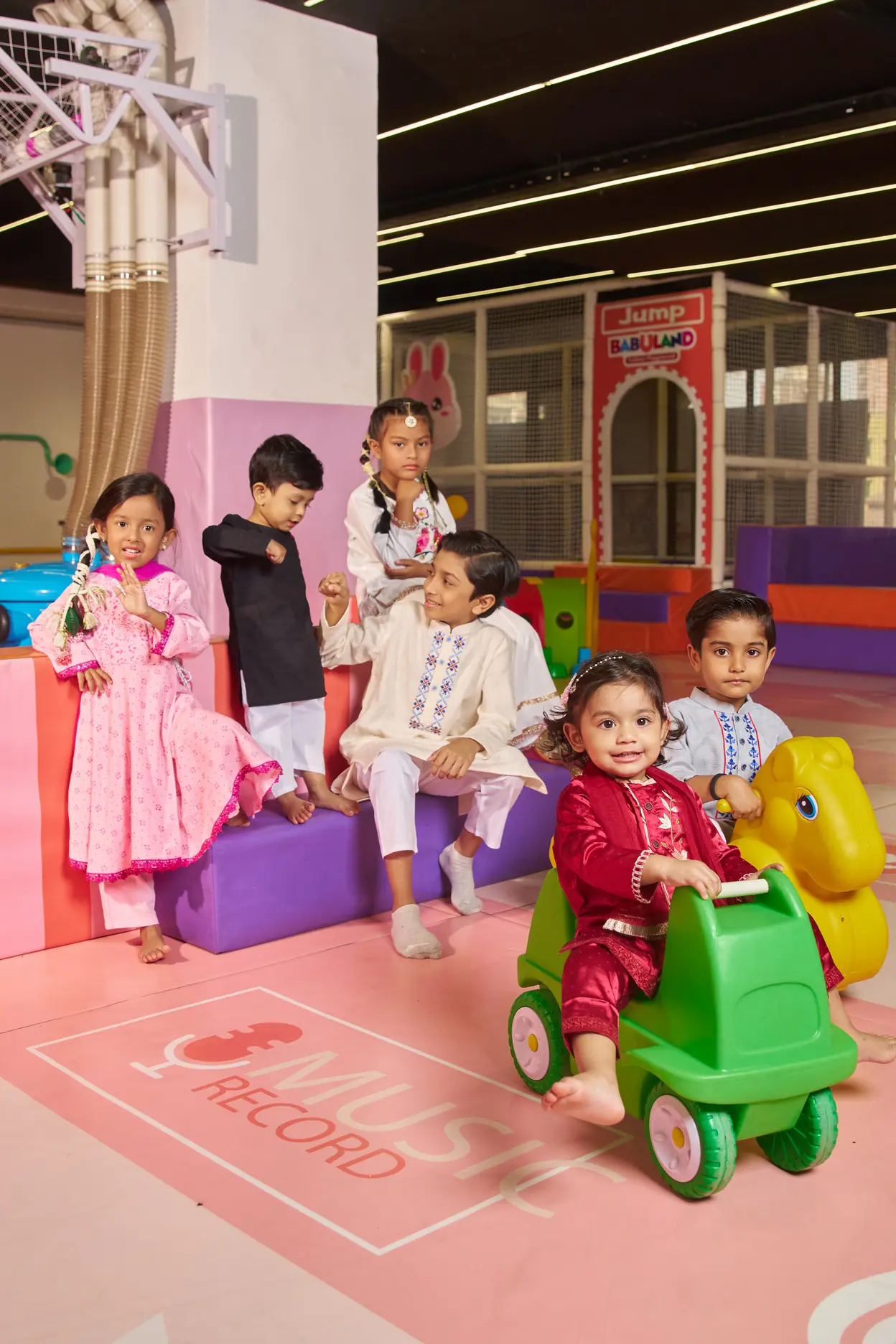 girl wearing breathable Eid dress outdoor gathering